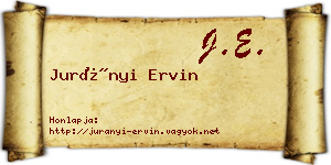 Jurányi Ervin névjegykártya