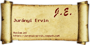 Jurányi Ervin névjegykártya